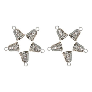 10 Piezas Colgante De Forma Campana Color Plata Antigua Para 10 Piezas Colgante De Forma Campana Color Plata Antigua Para