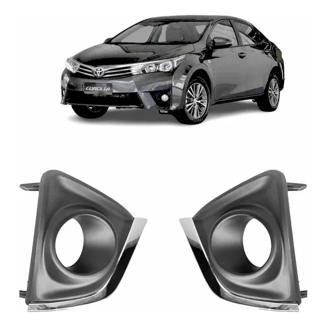 Par Moldura Cromada Milha Corolla 2015 A 2017