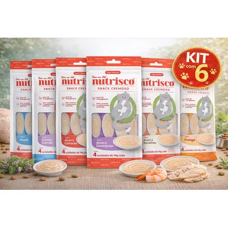 Nutrisco Petisco Úmido Cremoso Para Gatos Kit Com 6 Pacotes