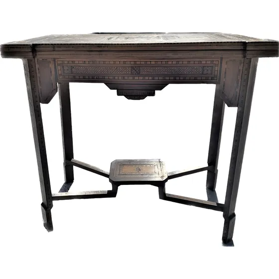 Mesa Antigua Estilo Arabe Con Nacar Vintage Antiguedad