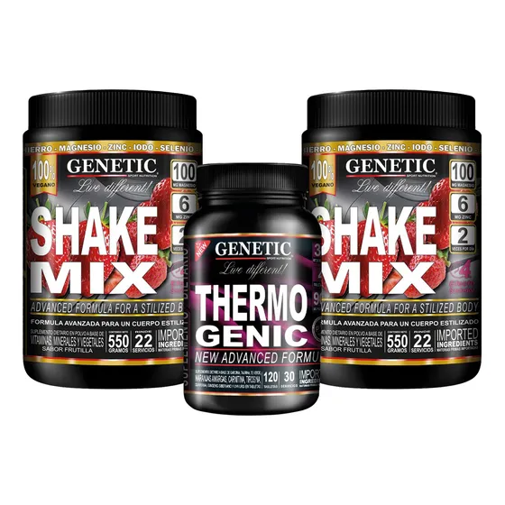 2 Reemplaza Comida Veg Shakemix Quemador Thermogenic Genetic