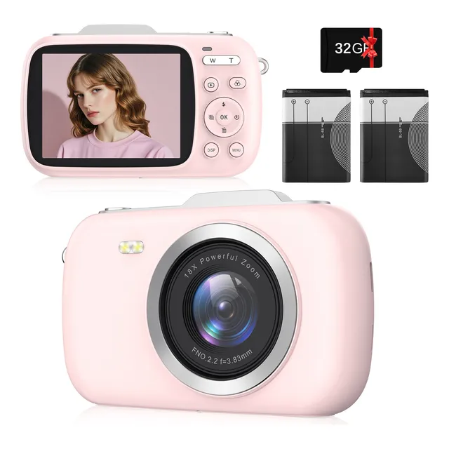 4k Cámara Digital Mujeres Niños Camara Con 18x Zoom 64mp