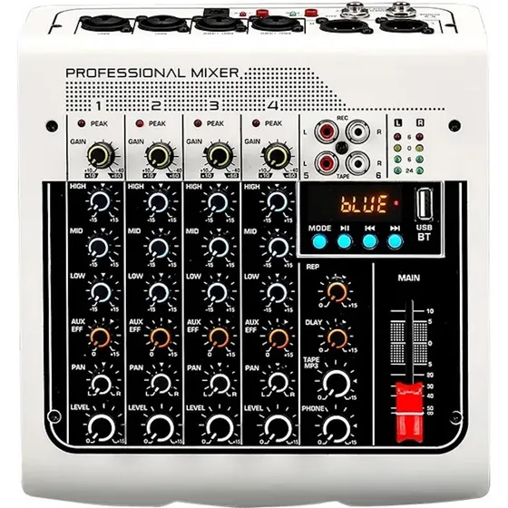 Consola Mixer 4 Canales + Bluetooth + Usb - Ross Mx400