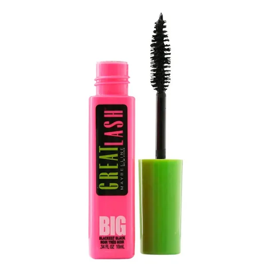 Máscara De Pestañas Great Lash Big Maybelline Blackest black