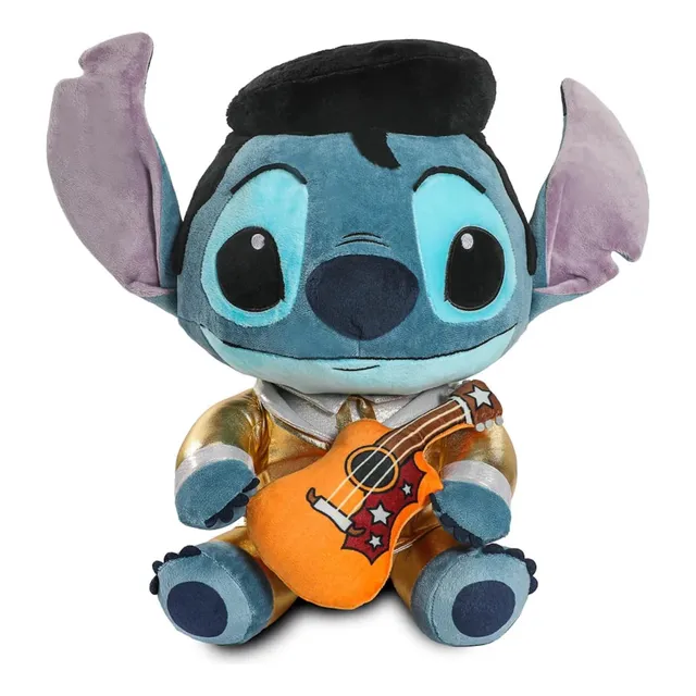 Peluche Elvis Stitch Vibrante 40cm Disney Hugme Traje Dorado