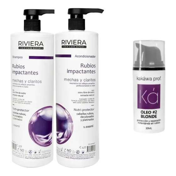 Pack Cabellos Rubios Shampoo + Acondicionador + Oleo