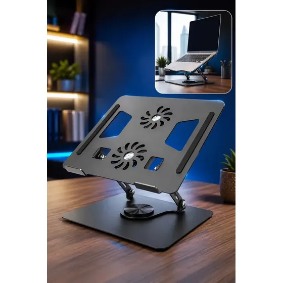 Suporte Ajustável para Notebook VLX Articulado 360° com 2 Ventiladores de Refrigeração