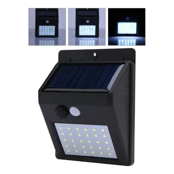 Foco Led Solar 30 Led Con Sensor Movimiento Exterior /003221 Color de la carcasa Negro Color de la luz Blanco frío
