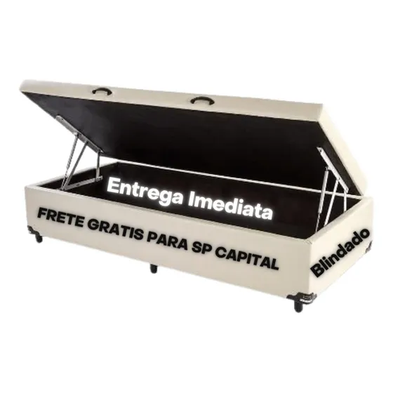 Cama Box Baú Solteirão Blindado Frete Grátis Para Sp Capital