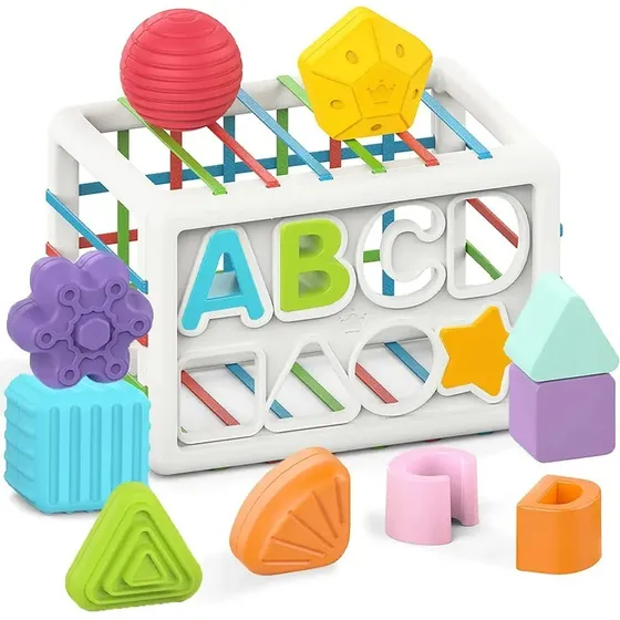 Juguete Para Bebé Caja Formas Y Letras Encaje Úpale