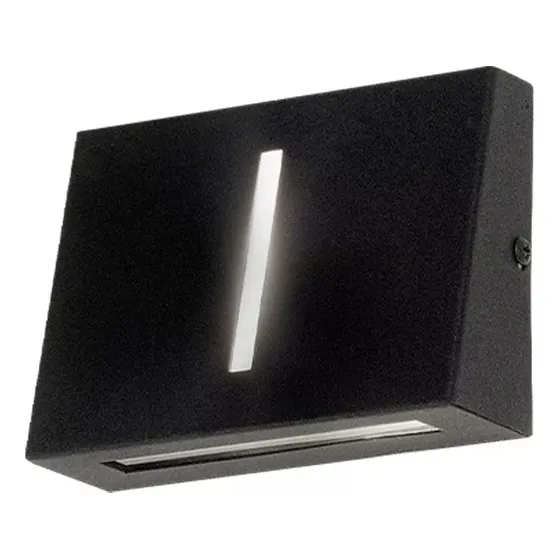 Aplique Difusor Para Pared Led Trapezoidal Con Efecto G9 Estructura Negro