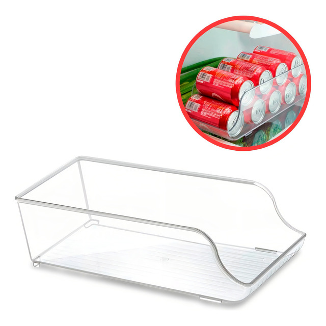 Suporte Geladeira Organizador Lata Cerveja Refrigerante Cor Transparente Suporte Geladeira Organizador Lata Cerveja Refrigerante Cor Transparente