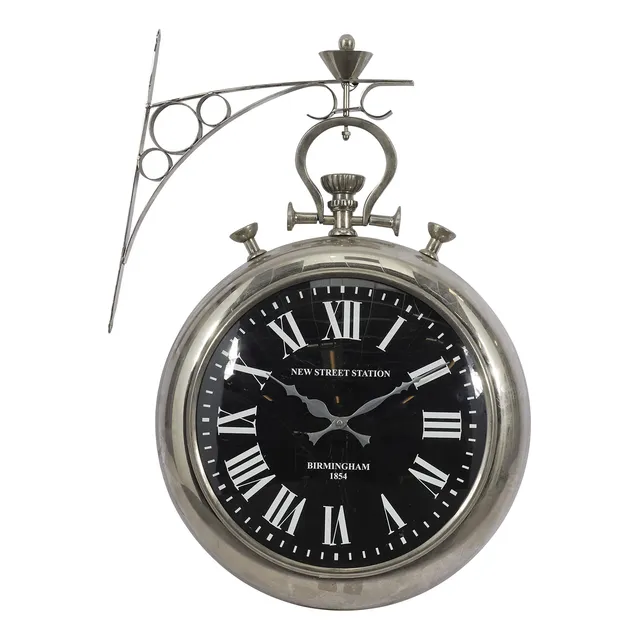 Deco 79 Reloj Pared Acero Inoxidable 16 X 22  Color Plateado