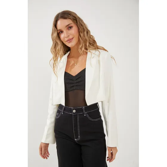Blazer Corto De Seda Rimmel