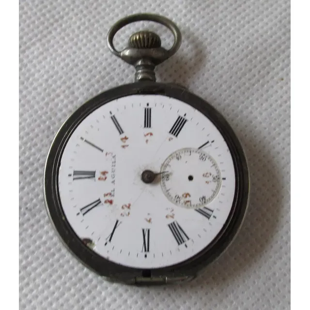 Reloj De Bolsillo El Aguila, De Plata, A Restaurar O Reparar