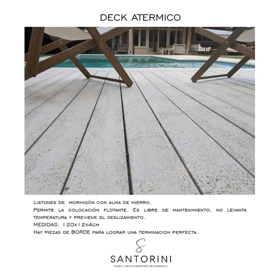 Deck Liston Atermico Antideslizante Piscina Pileta 120x12