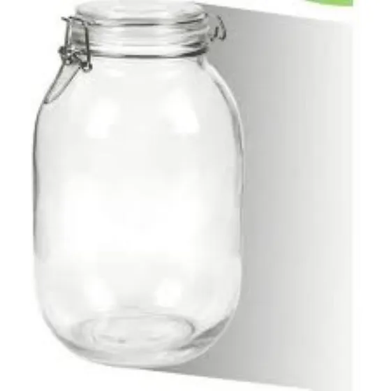 Frasco Vidrio Tapa Hermética 2000cc Harina Condimentos Transparente