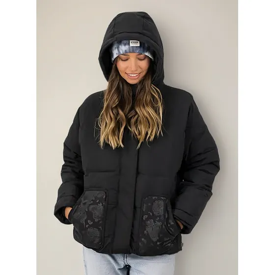 Stoked ~ Mujer Chaqueta Puff Reciclada Black