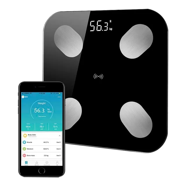 Balanza De Baño Bluetooth Familiar Ultra Slim 180kg