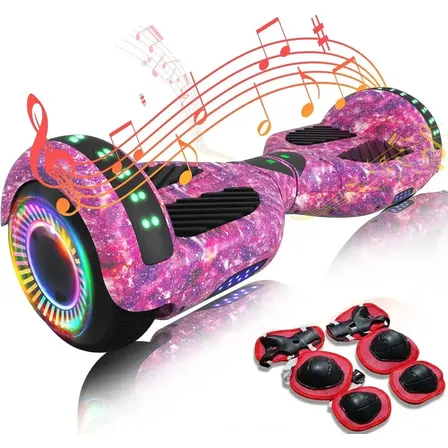 Hoverboard Skate Elétrico Roxo 6,5 Polegadas Bluetooth Cores Lilás