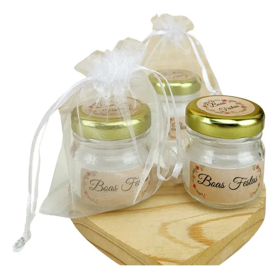5 Lembrancinha Final De Ano Vela Aromatica 40g Tampa E Saqui