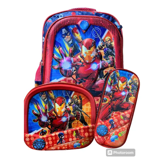 Iroman Set De Morral, Cartuchera Y Lonchera 3pzas Marvel