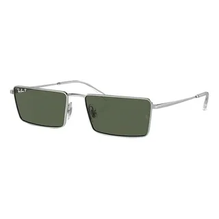 Ăculos De Sol Ray-ban Emy Polarizado Unissex Rb3741 0039a 59 Armação Prateado Haste Prateado Lente Verde-escuro Desenho Retangular Ăculos De Sol Ray-ban Emy Polarizado Unissex Rb3741 0039a 59 Armação Prateado Haste Prateado Lente Verde-escuro Desenho Retangular