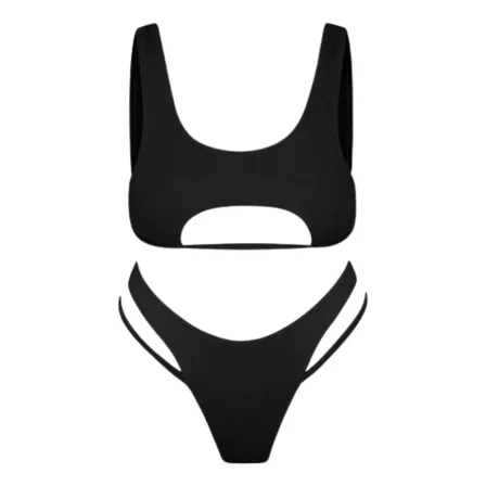 Traje De Baño Bikini Corte Alto Ahuecado Sexy 2 Piezas 2022