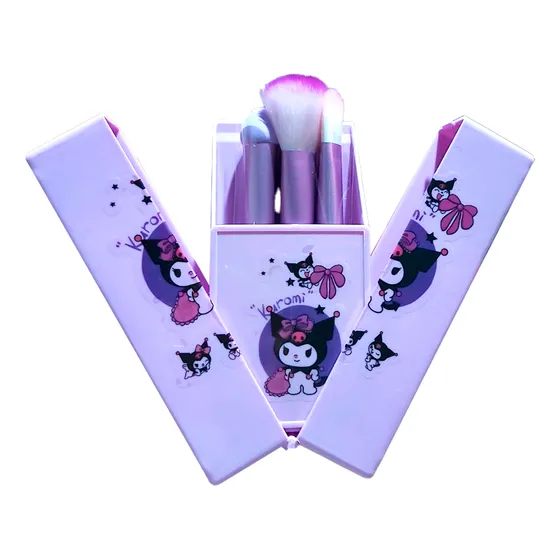 Juego De 8 Brochas Con Espejo Maquillaje Hello Kitty