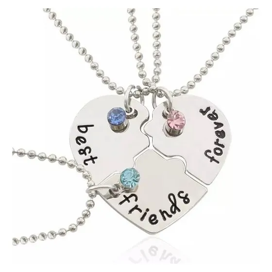 Collares Tres Mejores Amigas Bff Best Friends 3 Colgantes