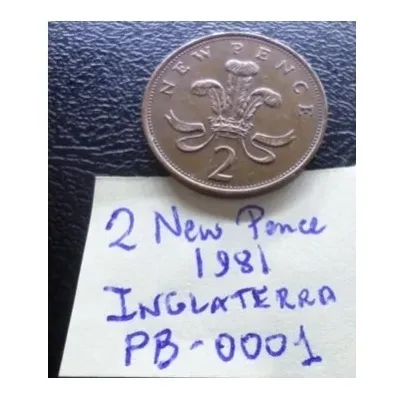 2 New Pence 1981  Inglaterra Mbc Código Pb0001
