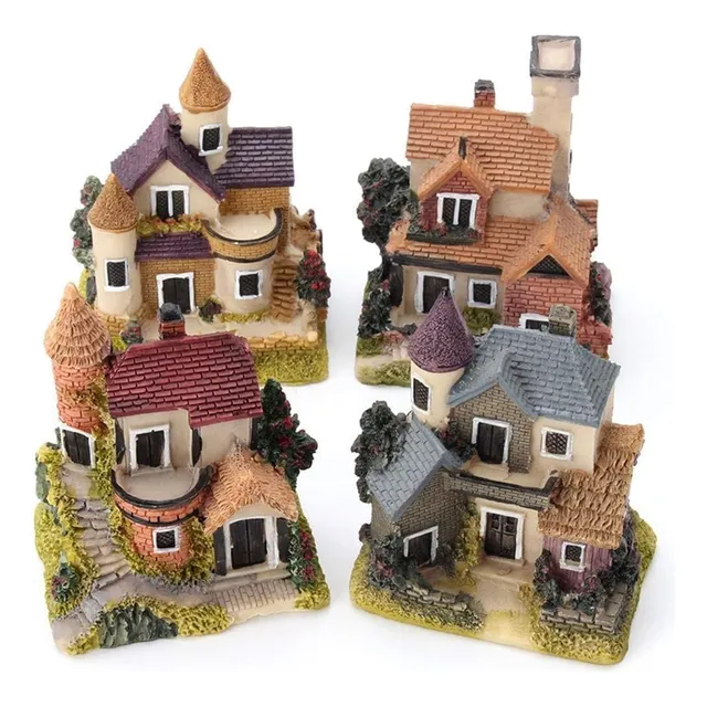 Casa En Miniatura De Resina Para Decoración