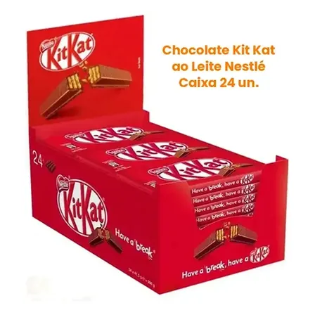 Chocolate ao Leite Kit Kat - Caixa com 24 unidades de 41,5g