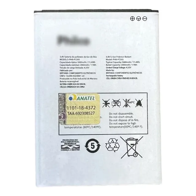 Bateria Para Philco Hit P8 Modelo Phb-pc505 Nova Envio Já