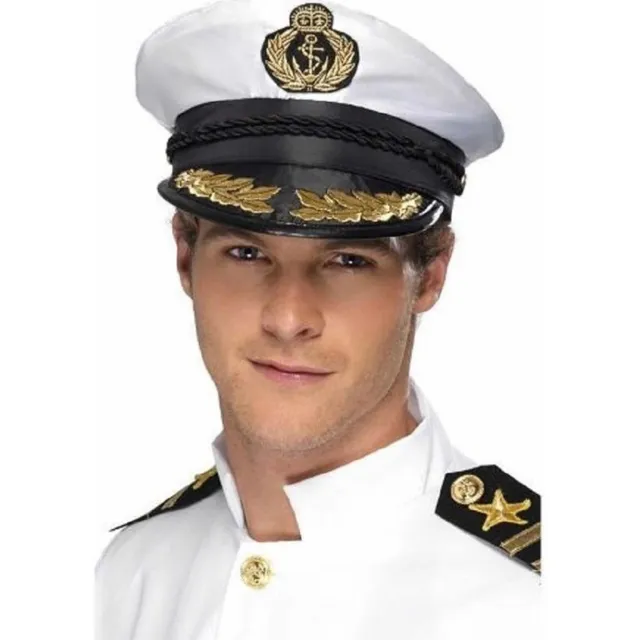 Gorra Sombrero Kepis Marinero Blanco Playboy Hugh Hefner