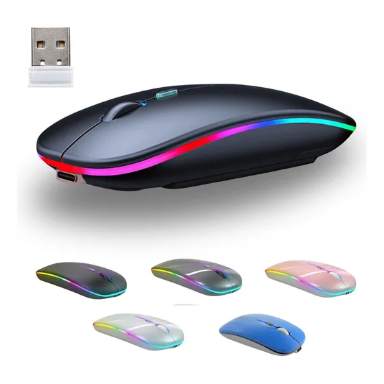Mouse Sem Fio De  Bateria E 2 Em 1 Wifi E Bluetooth Premium