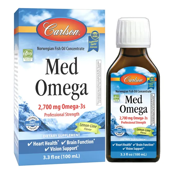 Carlson Med Omega, Limón Y Lima, 2700 Mg De Omega-3, 100 Ml