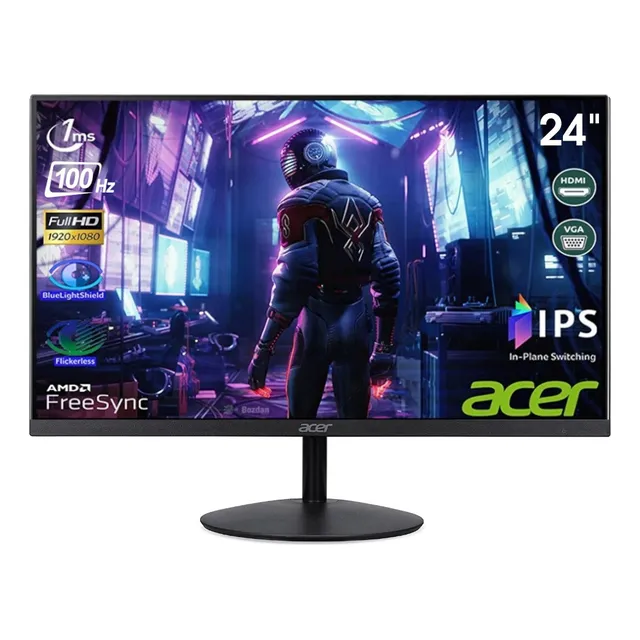 Monitor Acer 24 Pulgadas Ips 100 Hz Fullhd 1080p Freesync Color Negro