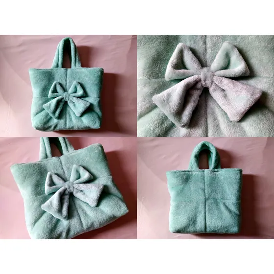 Fluffy Tote Bag Fuzzy Bag Minimalist Bag Puffer Totebag