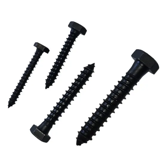 Tornillo Tirafondo Negro (pavonado) 1/4x1 1/2 100 Und