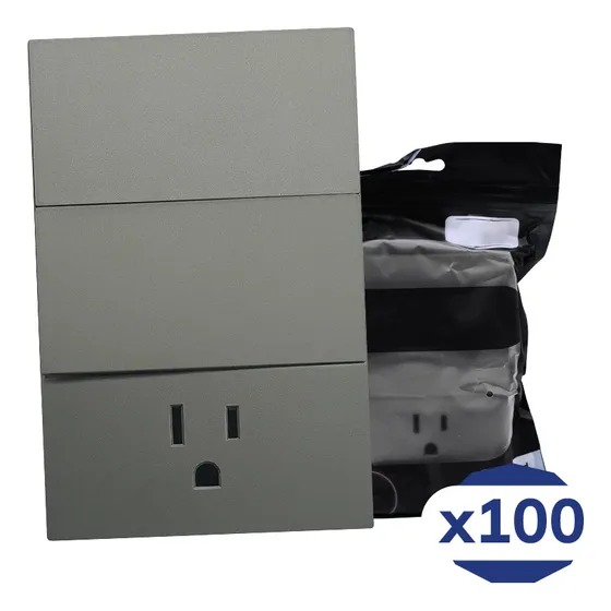 Placa Luxury Contacto Sencillo Y Apagador De 2 Interruptores 3 Vias 90-277vca Gris Oxford 74x112mm Skin Feel Luxury Artlite Apl-406 Paquete 100 Piezas