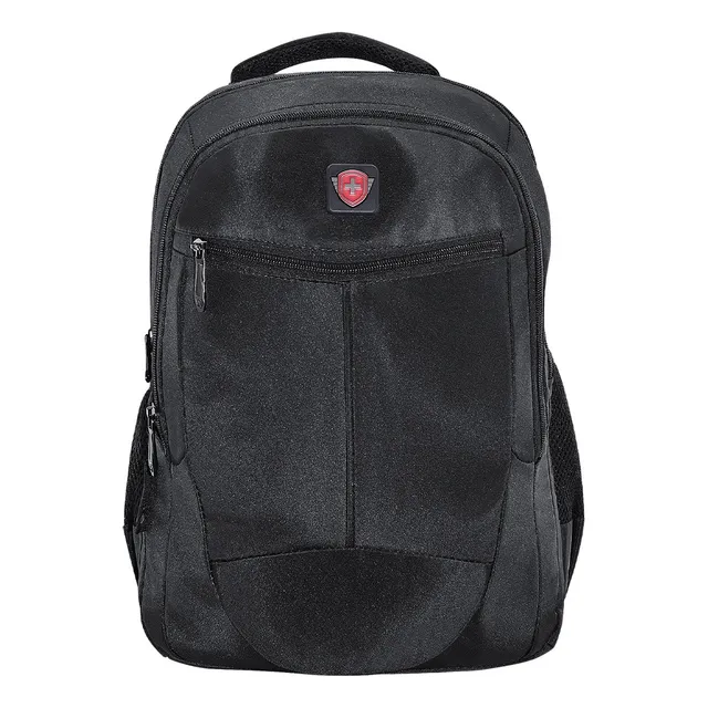 Mochila Swiss Navy® Casual Porta Laptop 15 Organizador Color Negro Diseño De La Tela Lisa
