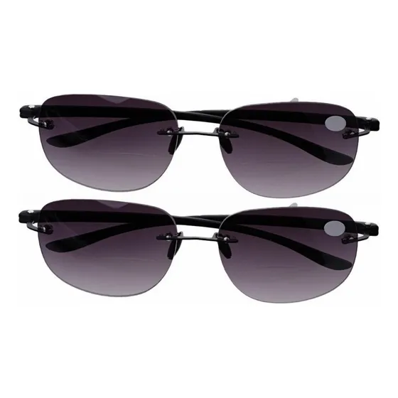 2×lectores Gafas Sol Bifocales Para Pesca Sin Montura