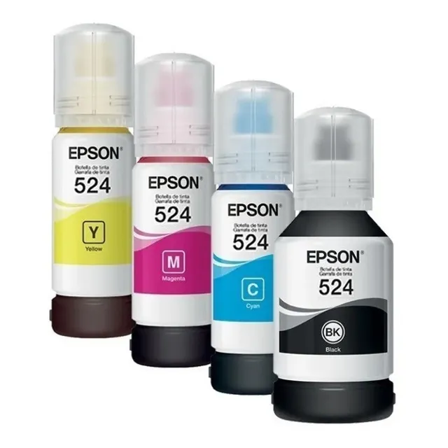 Pack Kit Tinta Original Epson T524 L15150 L15160 4 Colores