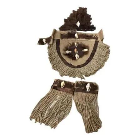 Traje Vestimenta Pascuense Arpillera Hombre Niños  Rapa Nui