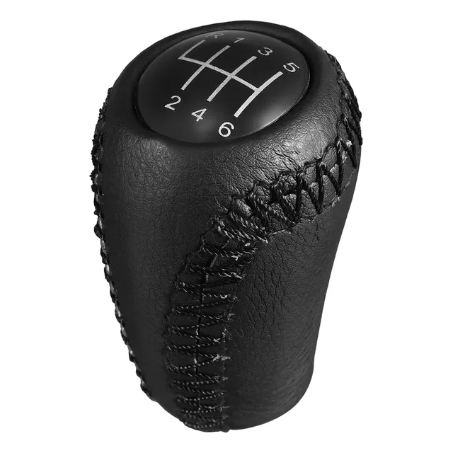 Pomo De 6 Marchas De Cuero Negro Para Mazda 3/5/6