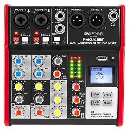 Mezcladora De Audio Pyle Profesional Portátil Digital