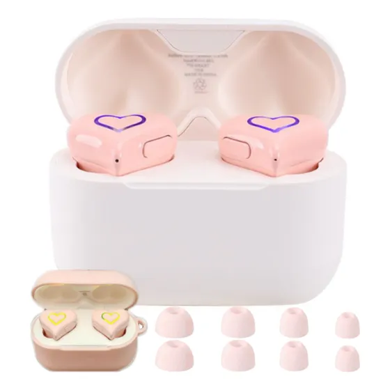 Audífonos Bluetooth En Forma De Corazón Con Carcasa