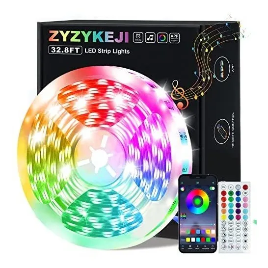 Tira De Luces Led Rgb 10m Control Decoración Fiesta Cuarto