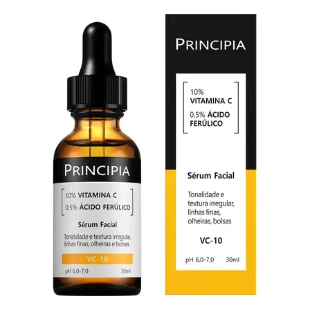 Sérum Vitamina C 10% Ácido Ferúlico Principia Vc-10 30ml Todo Tipo De Pele Dia/noite